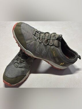Skechers Olive and Coral Women's Athletic Slip-On Sneakers